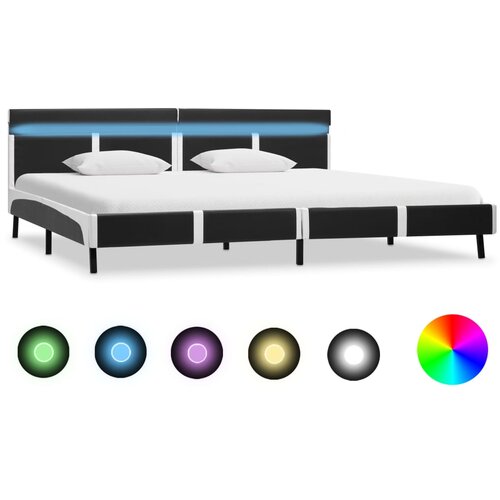 VidaXL Posteljni okvir LED sivo umetno usnje 180x200 cm Slike