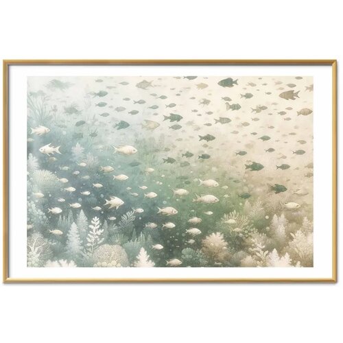  Plakat - Marine World 60x40 Zlatni okvir s margom Cene