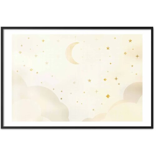  Plakat - Starry Night 90x60 Crni okvir s margom Slike
