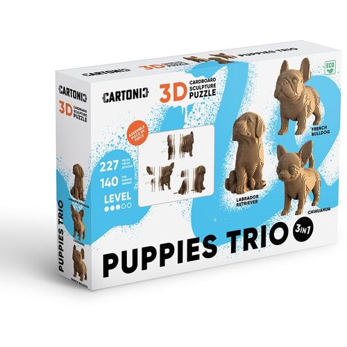 Cartonic 3D puzzle Psići 3 komada Slike