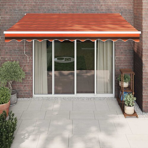 vidaXL Zložljiva tenda oranžna in rjava 3,5x2,5 m blago in aluminij Cene