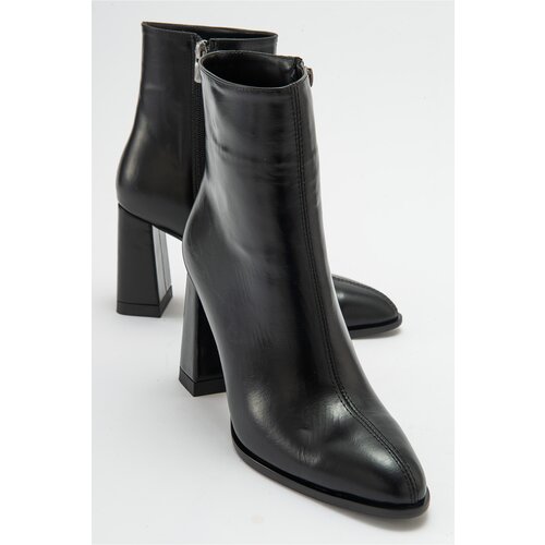 LuviShoes Jewel Black Skin Women's Heeled Boots Slike