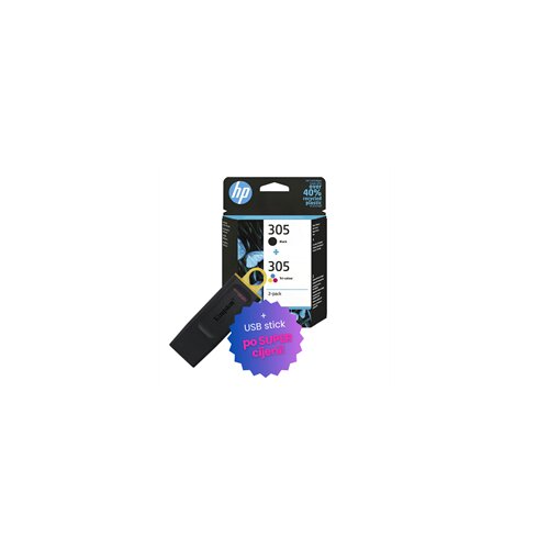 HP Komplet tinta 6ZD17AE (nr.305 BK + nr.305 CMY), dvostruko pakiranje, original + USB stick po SUPER cijeni Cijene