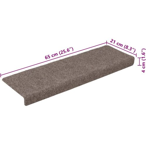 Prostirke za stepenice samoljepljive 15 kom 65x21x4 cm bež pravokutni rub Slike
