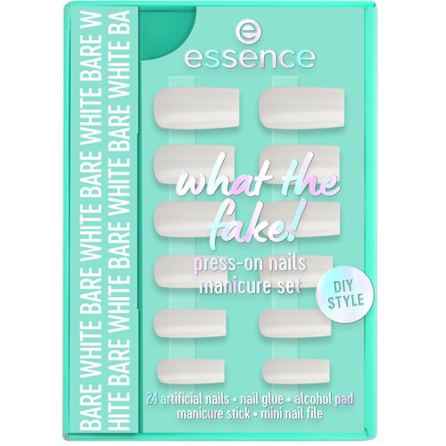 Essence What the fake! press-on nails manikir set 04 Bare White Cene