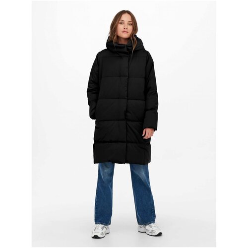 JDY Black Quilted Coat Mustang - Women Slike