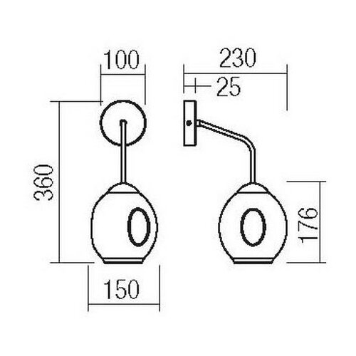  Redo 01-2617 - Zidna lampa PIERCE 1xE27/42W/230V zlatna/zadimljena Slike