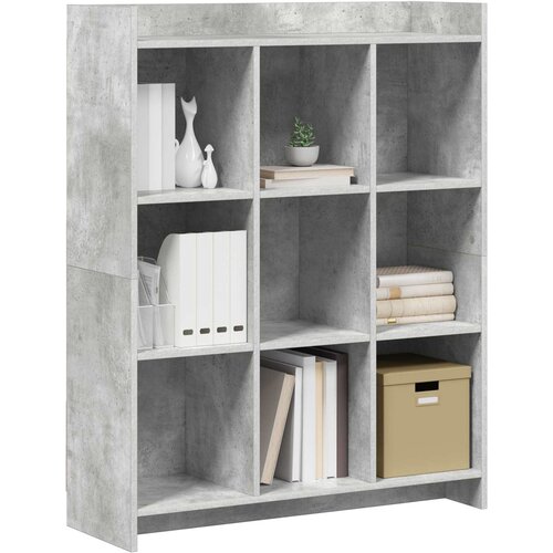 Police za knjige Betonska siva 87,5 x 30 x 111 cm Slike