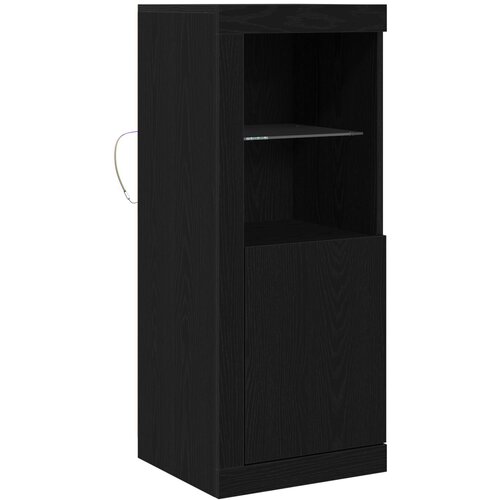 VidaXL Stranska omarica z LED lučmi Črna hrast 41x37x100 cm, (22008748) Slike