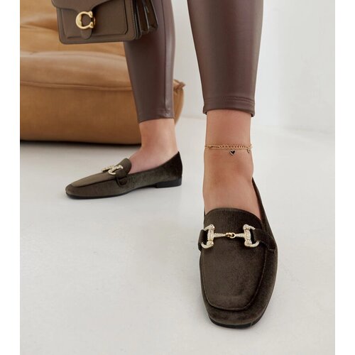 Gemre Green velour loafers with rhinestones Fabrizia Cijene