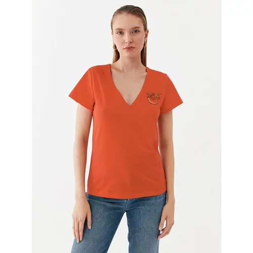 Pinko Majica 100372 A0MA Oranžna Regular Fit