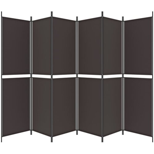  pregrada s 6 panela smeđa 300 x 200 cm od tkanine Slike