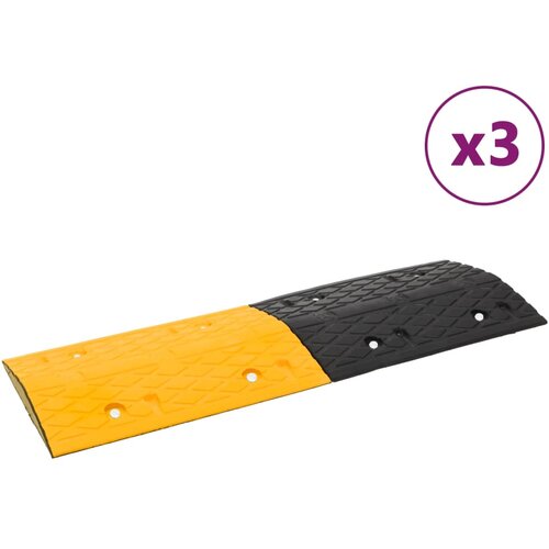 vidaXL Hitrostna ovira 3 kosi rumena in črna 97x32,5x4 cm guma Cene
