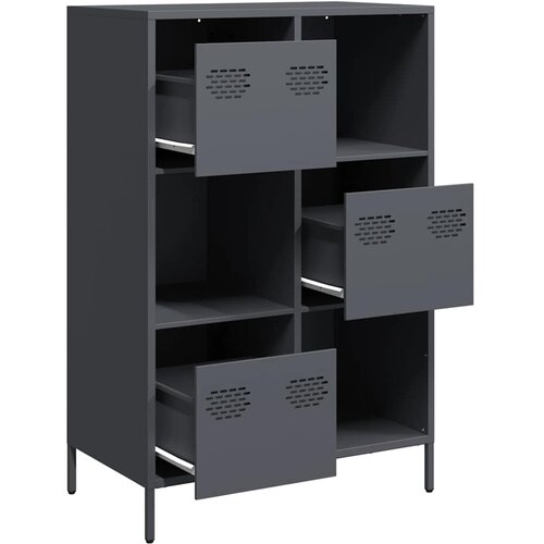  Visoka komoda antracit 68x39x103,5 cm od čelika Slike