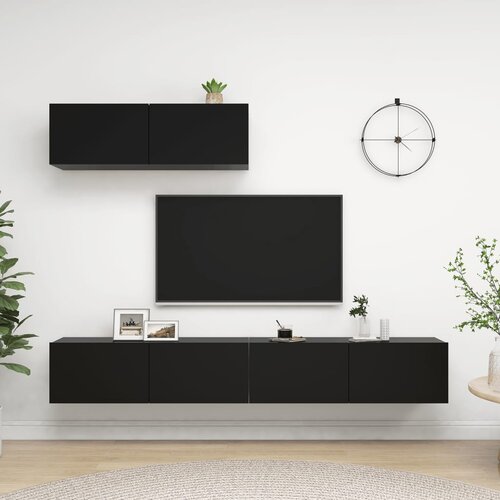 vidaXL TV omarice 3 kosi črna iverna plošča Cene