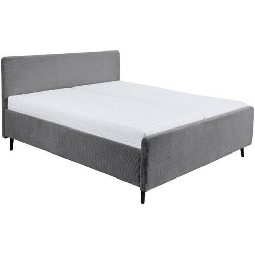 MID.YOU OBLAZINJENA POSTELJA 180 cm x 200 cm , tekstil, leseni material temno siva Cene