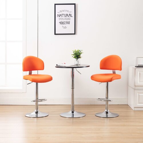 Furnova Barski stolčki 2 kosa oranžno umetno usnje, (22055986) Slike