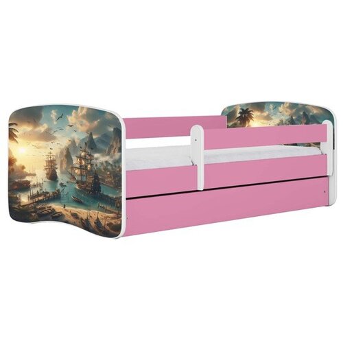 HAPPYKIDS Dječji krevet Dreamy brod 180x80 sa madracem bez ladice Rozičasta Cene