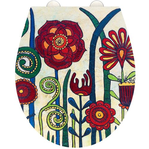 Wenko WC daska s automatskim zatvaranjem 37 x 44,5 cm Rollin&amp;#039;Art Red Blossom &amp;ndash; Slike