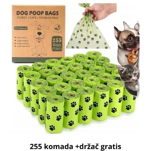  Vrečice za pseći izmet (255 komada) + spremnik gratis Slike