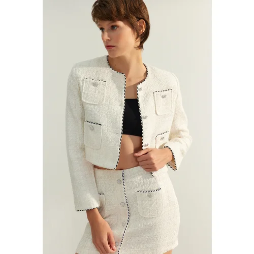 Trendyol Ecru Limited Edition Woven Jacket