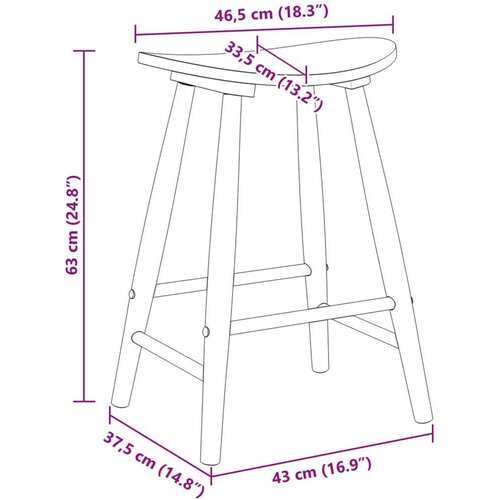  Trpezarijske stolice 2 pcs Prirodna 46 x 37 x 63 cm Slike