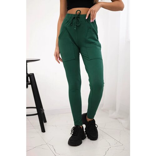 Kesi Sweatpants with waist tie dark green Cijene