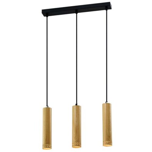 Candellux luster/visilica-tubo viseća lampa crna 3X25W GU10 abažur 25CM drveno Cene