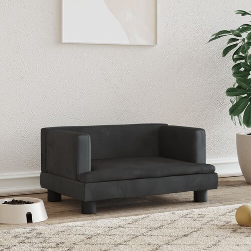 vidaXL Pasja postelja črna 60x40x30 cm žamet Cene