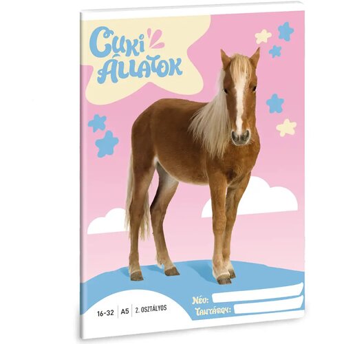 Ars Una slatke životinje - palomino poni bilježnica s crtama za 2. razred A/5 Cene