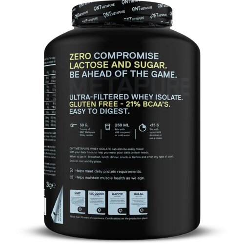 QNT metapure whey protein isolate &amp;ndash; čist i brzo apsorbujući protein - jagoda, banana 908g Slike