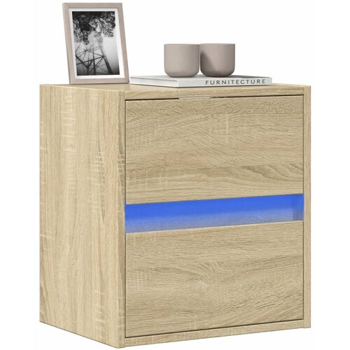 vidaXL Stenska TV omarica z LED lučkami sonoma hrast 41x31x45 cm Cene