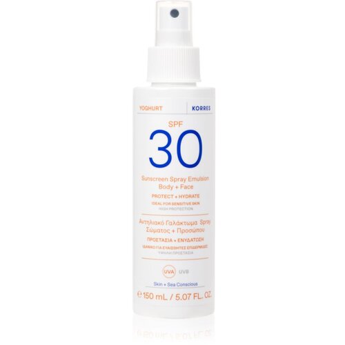 Korres Yoghurt Sunscreen emulzija za sončenje v pršilu za obraz in telo 150 ml Cene