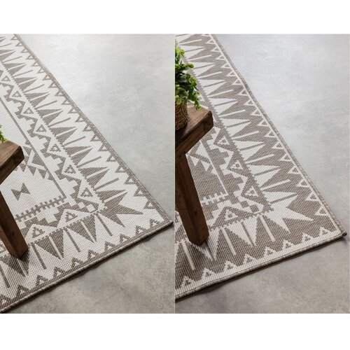 Elle Decoration Rjava/kremno bela zunanja preproga 160x230 cm Gemini &amp;ndash; Slike