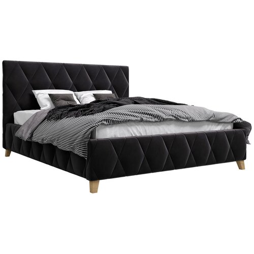 MID.YOU OBLAZINJENA POSTELJA 160 cm x 200 cm , les, kovina, tekstil, leseni material antracit Slike