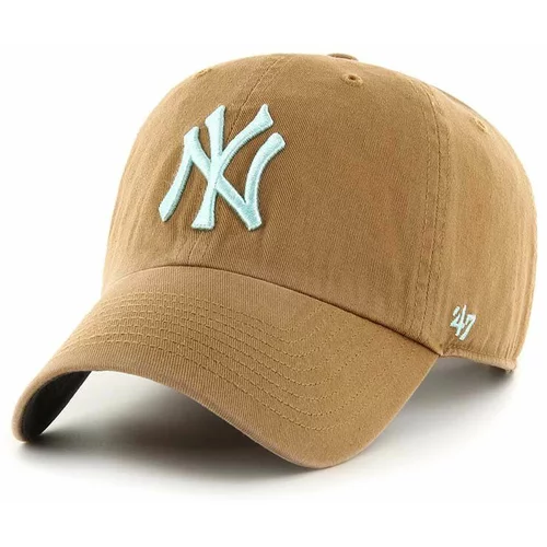 47 Brand Bombažna bejzbolska kapa MLB New York Yankees bež barva