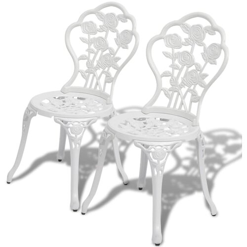 VidaXL Bistro stoli 2 kosa liti aluminij bele barve, (20660623) Slike