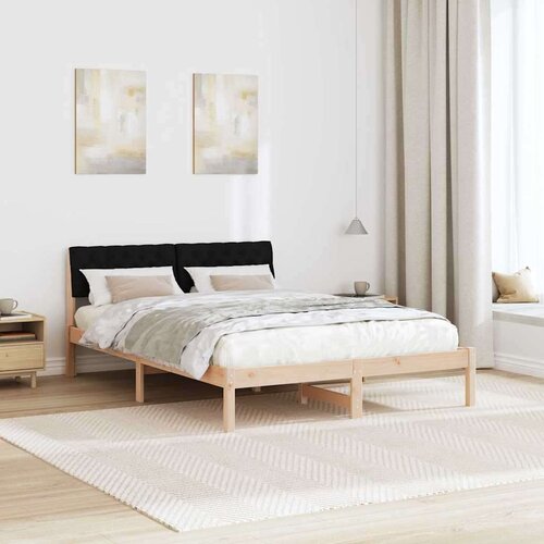 VidaXL okvir kreveta smeđa i crna 140 x 190 cm masivna borovina Slike