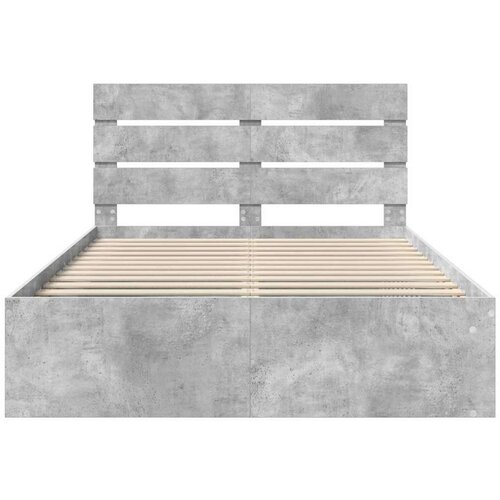  Okvir za krevet Beton 140 x 190 cm Čvrsto borovo drvo Slike