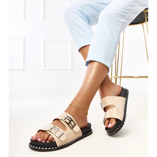 Gemre Beige platform flip-flops Blau Cene