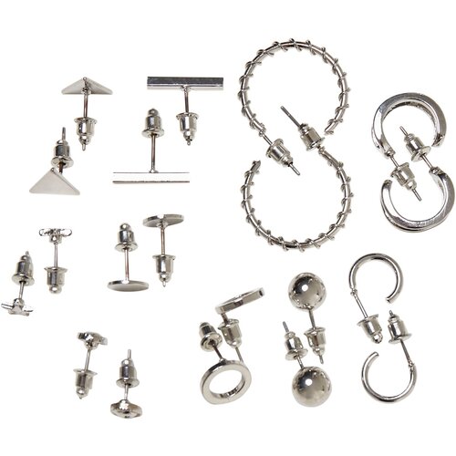 Urban Classics Earrings 10-pack - silver colors Cene