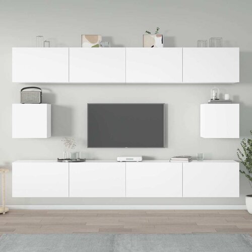  6-dijelni set TV ormarića bijeli od konstruiranog drva Cijene