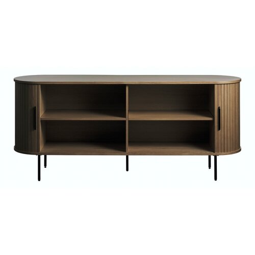 Unique Furniture Smeđa komoda u dekoru hrasta s kliznim vratima 180x76x45 cm Nola &amp;ndash; Slike