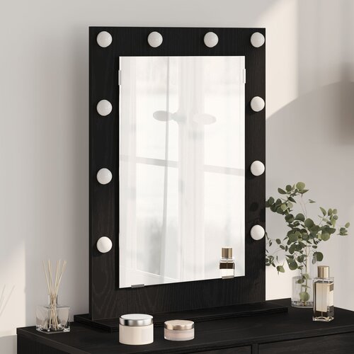 vidaXL Ogledalo za Toalet Crni Hrast Drvo 70 x 50 x 18 cm Cijene