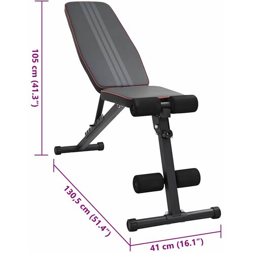  Klupa za težine Crna 131 x 41 x 110 cm Čelik s prahom premazan Slike