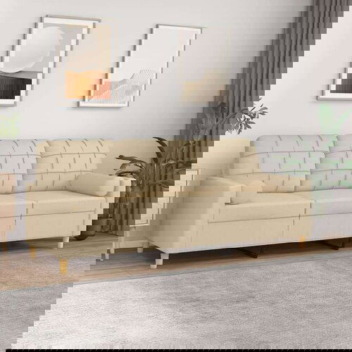 vidaXL Trosjed s ukrasnim jastucima krem 180 cm od tkanine Cijene