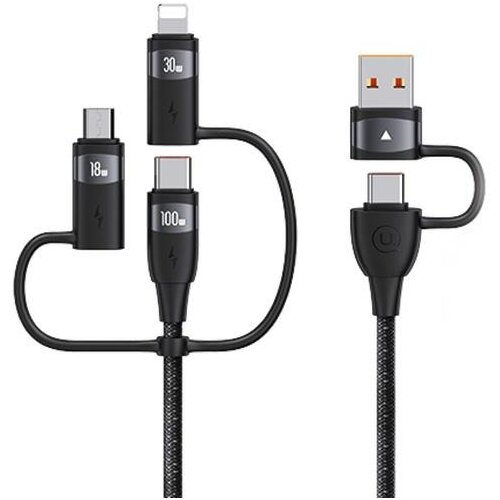 Usams KABEL U85 6IN1 USB-C USB MICRO-USB ZA LIGHTNING 1.2M 100W ČRN, (22057742) Cene