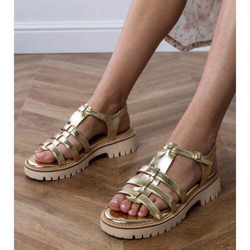 Gemre Golden gladiator sandals with buckle Dunara Cene