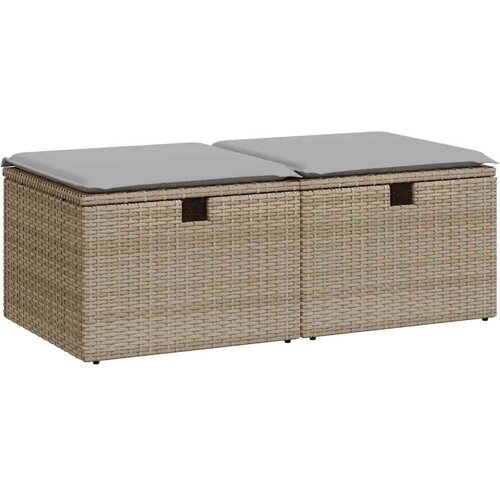 vidaXL 2-dijelni set vrtnih sofa s jastucima bež od poliratana bagrem Cene