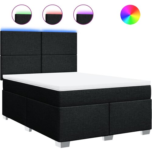 Maison Chic Box spring postelja - Vzmetna postelja z vzmetnico črna 140x200 cm blago SL18192, (21885298) Cene